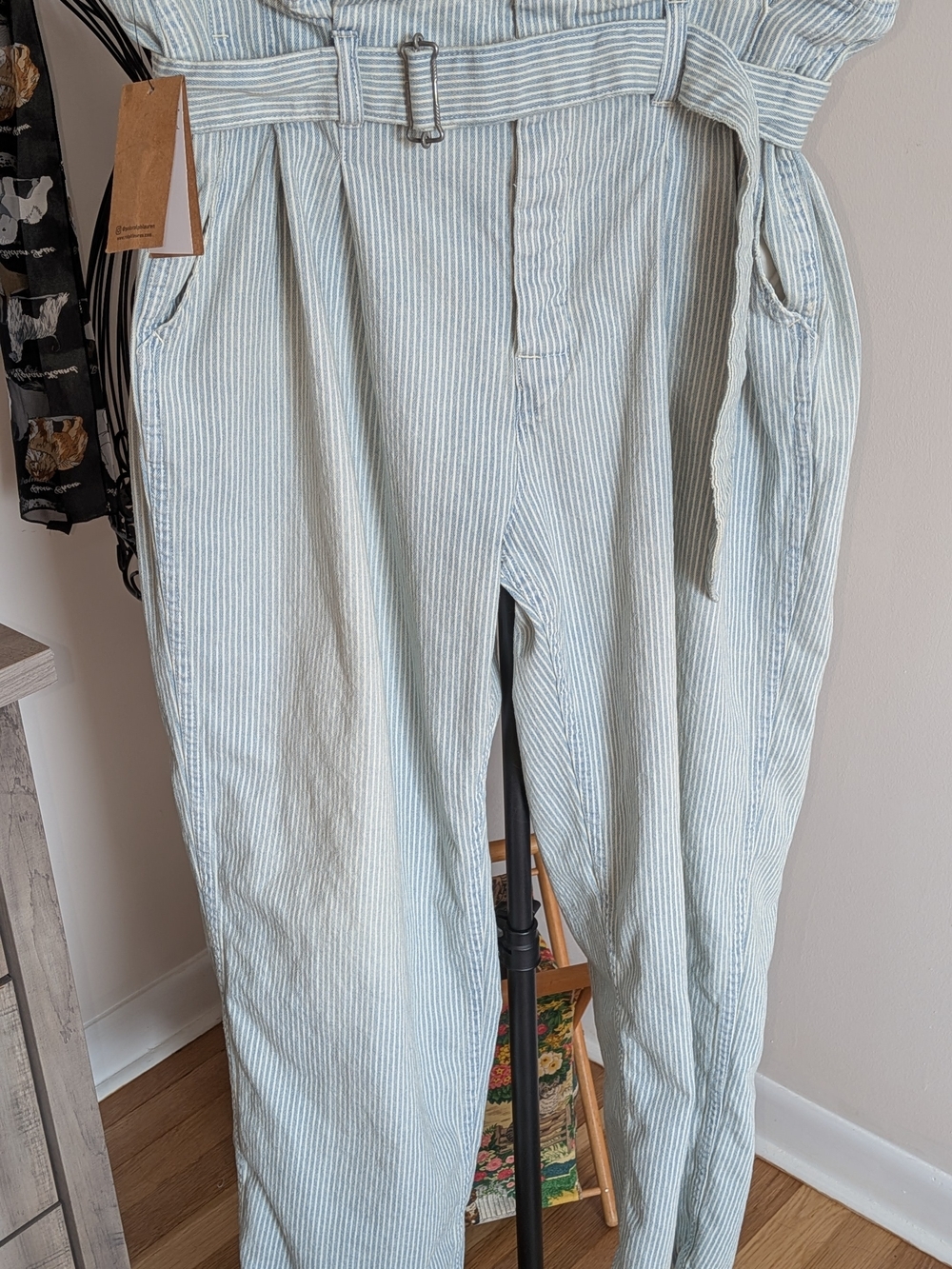 Polo Ralph Lauren NWT Striped Paperbag Wide Leg Pants Size 31
